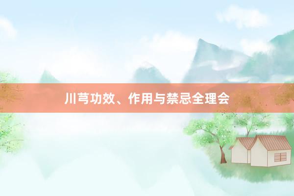 川芎功效、作用与禁忌全理会